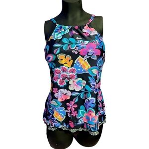 24th & Ocean Folkloric Frenzy High Neck Tankini Top